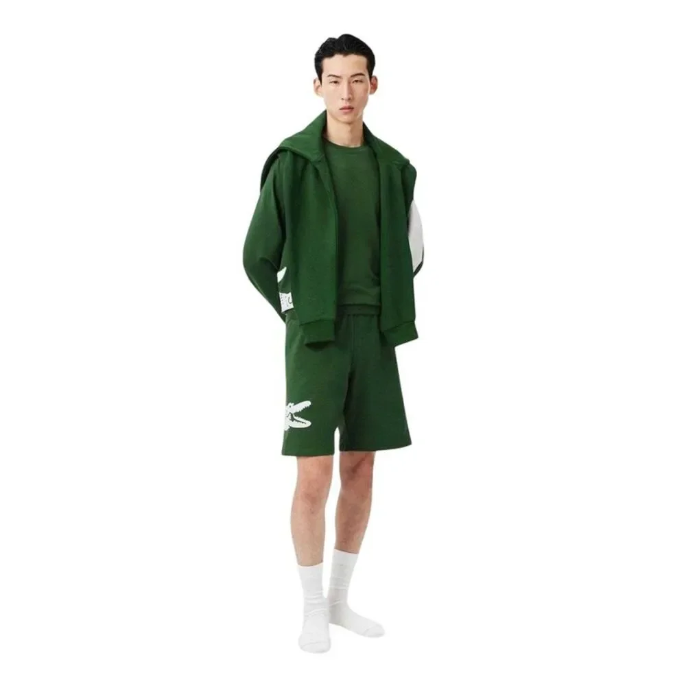Lacoste Mens Fleece Lounge Shorts / Green - Picture 3 of 3